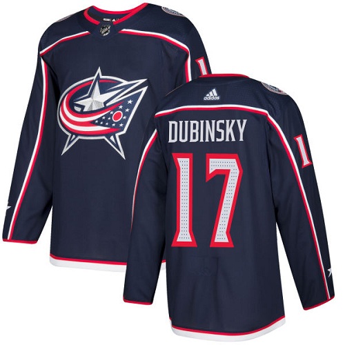 Adidas Columbus Blue Jackets #17 Brandon Dubinsky Navy Blue Home Authentic Stitched Youth NHL Jersey->youth nhl jersey->Youth Jersey